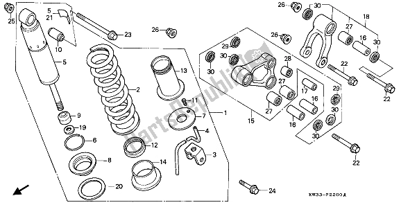 Wszystkie części do Poduszka Tylna Honda NX 250 1993