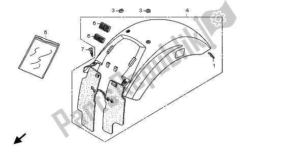 All parts for the Rear Fender of the Honda VT 1300 CX 2010