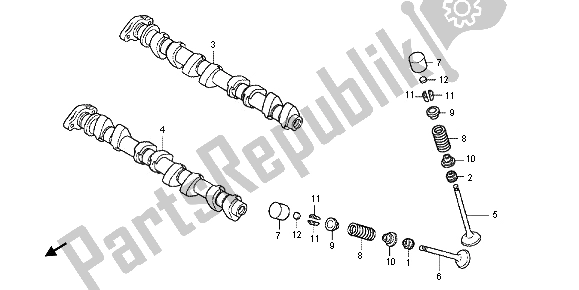 All parts for the Camshaft & Valve of the Honda CBF 1000F 2012