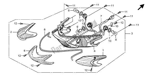 Toutes les pièces pour le Feu Arrière Combiné du Honda SH 150 2010
