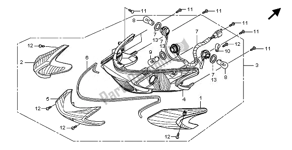 Todas las partes para Luz De Combinación Trasera de Honda SH 150 2010