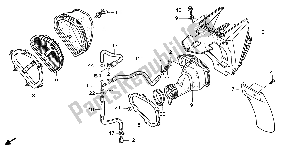 Alle onderdelen voor de Luchtfilter van de Honda CRF 450R 2007