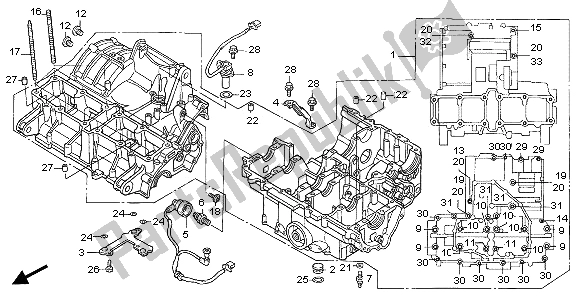 Alle onderdelen voor de Carter van de Honda CB 1300 SA 2005