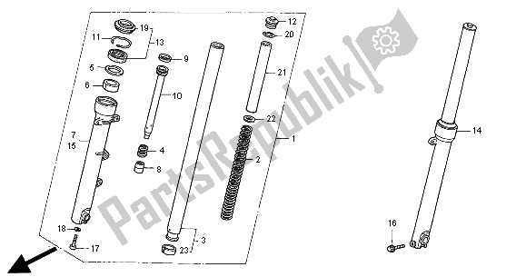 Toutes les pièces pour le Fourche Avant du Honda CB 500 2000