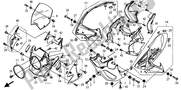 All parts for the Cowl of the Honda XL 700V Transalp 2011