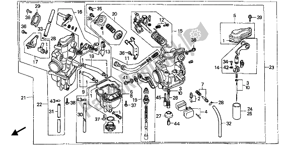 Tutte le parti per il Carburatore del Honda XR 600R 1987