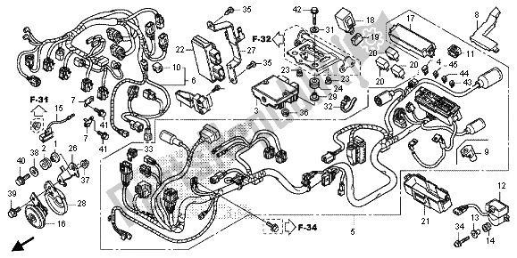 All parts for the Wire Harness of the Honda CB 1000 RA 2013