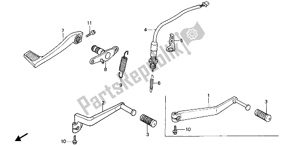 Todas las partes para Pedal De Freno Y Pedal De Cambio de Honda VFR 750F 1987