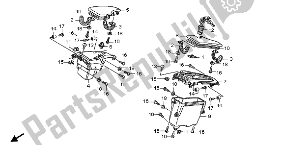 Todas las partes para Bolsillo De Capucha de Honda ST 1300A 2009