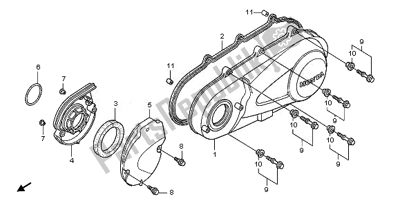 Todas as partes de Tampa Do Cárter Esquerdo do Honda FES 125 2010
