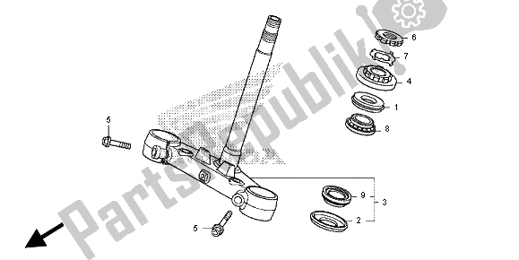 All parts for the Steering Stem of the Honda NC 700 SD 2012