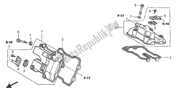 Toutes les pièces pour le Le Couvre-culasse du Honda VTR 1000F 2005