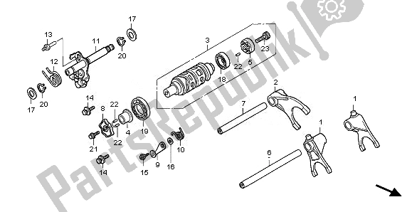 All parts for the Gearshift Drum of the Honda CB 1000 RA 2011