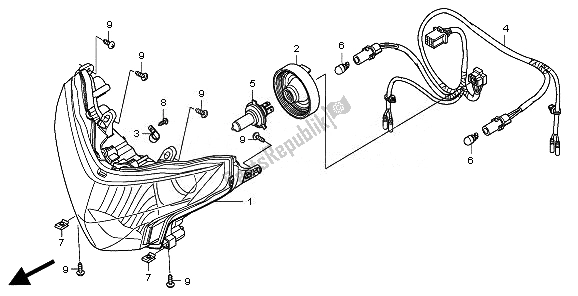 Alle onderdelen voor de Koplamp van de Honda CBR 250R 2011