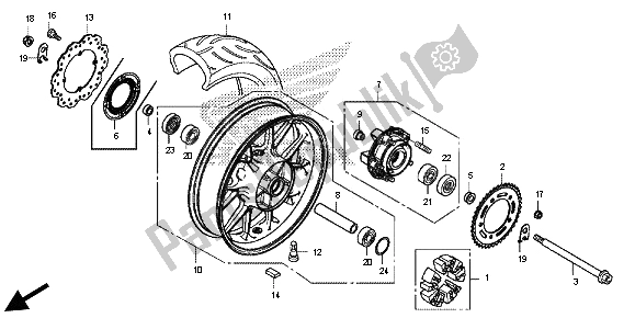 Tutte le parti per il Ruota Posteriore del Honda CB 500 FA 2013