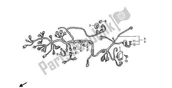 All parts for the Wire Harness of the Honda ST 1100 1992