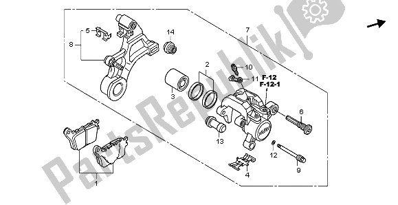 Wszystkie części do Zacisk Hamulca Tylnego Honda CBR 1000 RA 2009