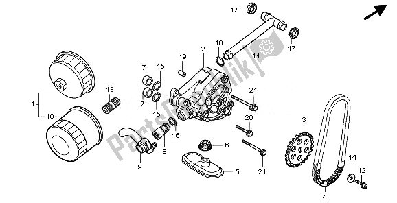 All parts for the Oil Pump of the Honda VT 750S 2011