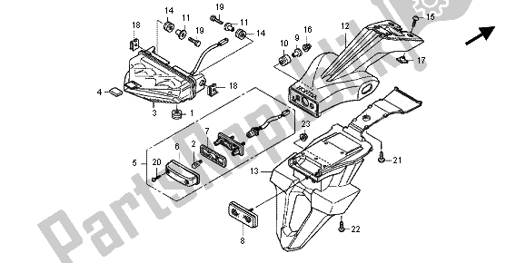 Toutes les pièces pour le Feu Arrière du Honda CB 600 FA Hornet 2012