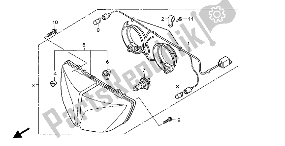 Toutes les pièces pour le Phare (eu) du Honda CBF 600 SA 2006