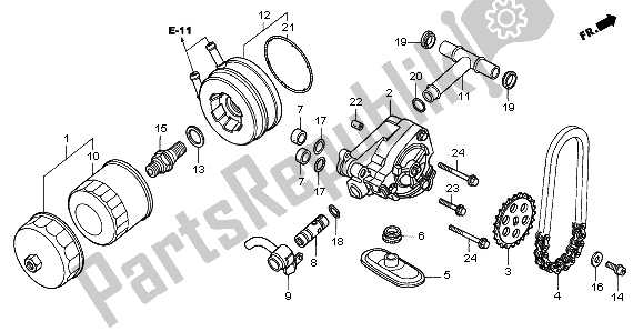 Toutes les pièces pour le Filtre à Huile Et Pompe à Huile du Honda NT 700V 2008