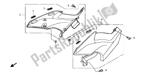 All parts for the Side Cover of the Honda CBF 1000 FT 2012