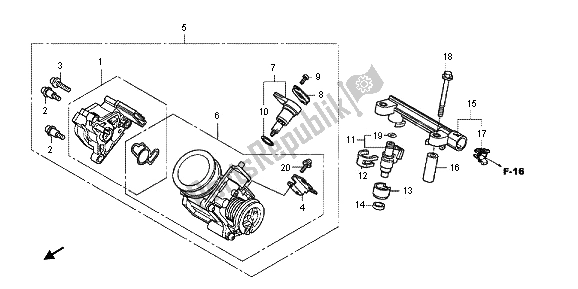 All parts for the Throttle Body of the Honda NC 700 XA 2013