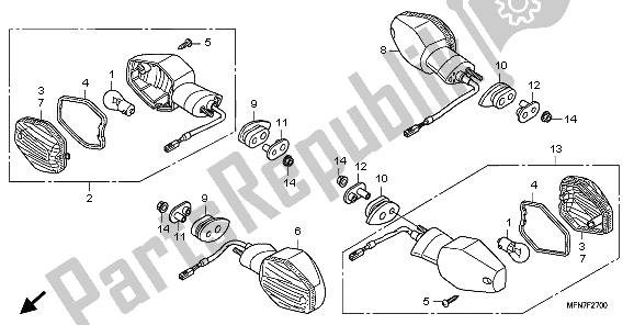 All parts for the Winker of the Honda CB 1000 RA 2009