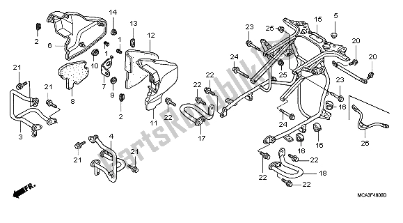 All parts for the Engine Guard of the Honda GL 1800 2007