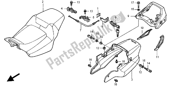 All parts for the Seat & Rear Cowl of the Honda CB 1300X4 1999