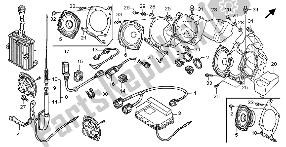 All parts for the Radio (airbag) of the Honda GL 1800 Airbag 2007