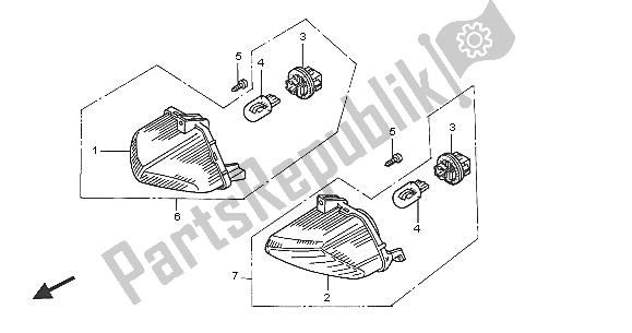 All parts for the Winker of the Honda VFR 800 2005