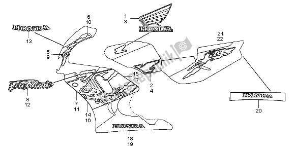 All parts for the Stripe & Mark of the Honda CBR 900 RR 1995