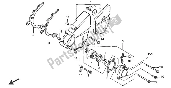 Alle onderdelen voor de Linker Deksel van de Honda VTR 1000F 2005