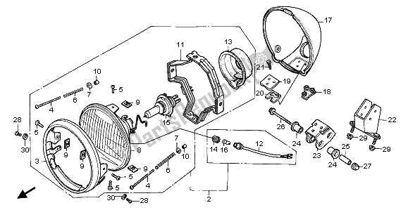 Tutte le parti per il Faro (uk) del Honda VT 600C 1995