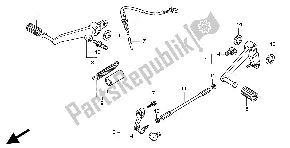 Alle onderdelen voor de Pedaal van de Honda CBR 900 RR 1998