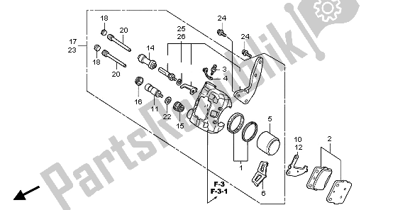 Tutte le parti per il Pinza Freno Anteriore del Honda TRX 300 EX Sportrax 2006