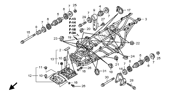 Toutes les pièces pour le Corps De Châssis du Honda TRX 500 FA Fourtrax Foreman 2001