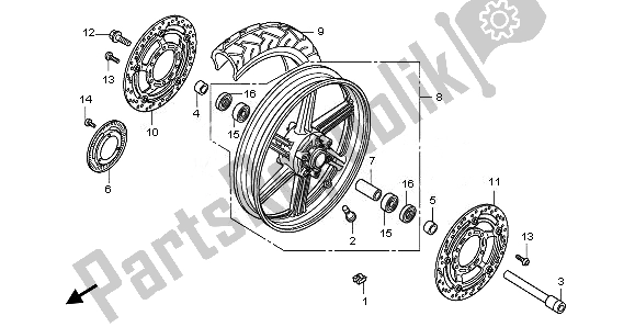 Todas las partes para Rueda Delantera de Honda CBF 1000A 2010