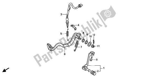 All parts for the Pedal of the Honda NX 650 1993