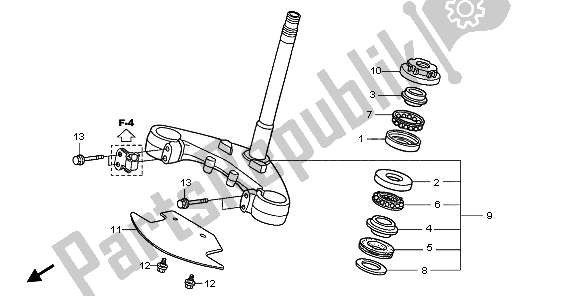 All parts for the Steering Stem of the Honda XL 125V 2008