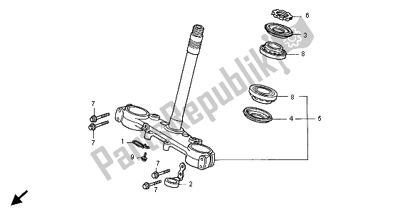 All parts for the Steering Stem of the Honda XLR 125R 1998