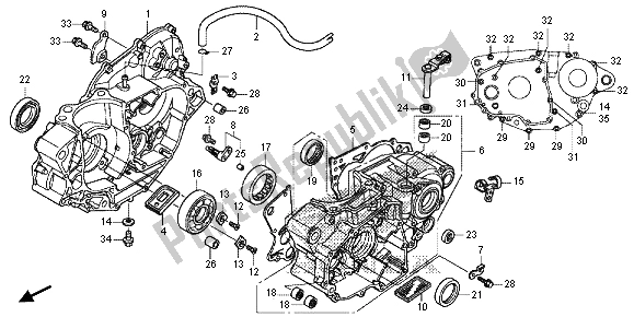 All parts for the Crankcase of the Honda CRF 250R 2015