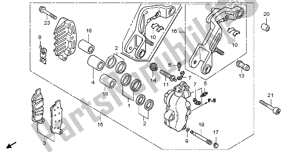 Toutes les pièces pour le L. étrier De Frein Avant du Honda GL 1800A 2006