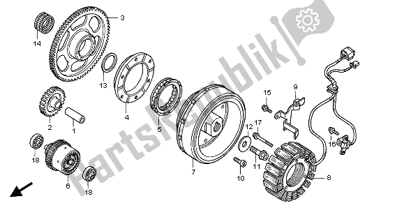 Tutte le parti per il Generatore del Honda VTX 1800C 2002