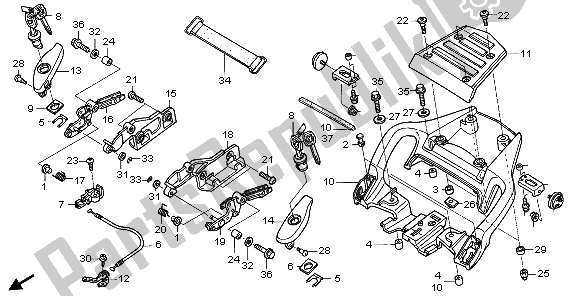 All parts for the Grab Rail of the Honda ST 1300A 2007
