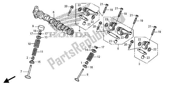 All parts for the Camshaft & Valve (rear) of the Honda VFR 1200X 2013