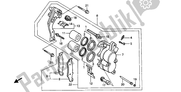 Todas las partes para Pinza De Freno Delantero de Honda NX 250 1991