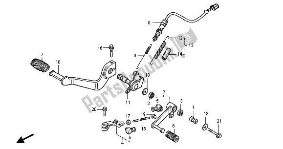 All parts for the Pedal of the Honda CB 750F2 2001