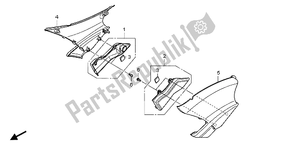 All parts for the Side Cover of the Honda NT 700 VA 2007